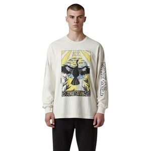 Bird Collective The Sun Graphic Long Sleeve T Shirt Mens 2XL Cream Brooklyn